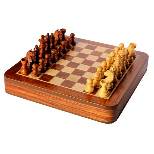 12 X 12 Inch StonKraft Wooden Chess Game Board Set with Magnetic Wood Pieces 